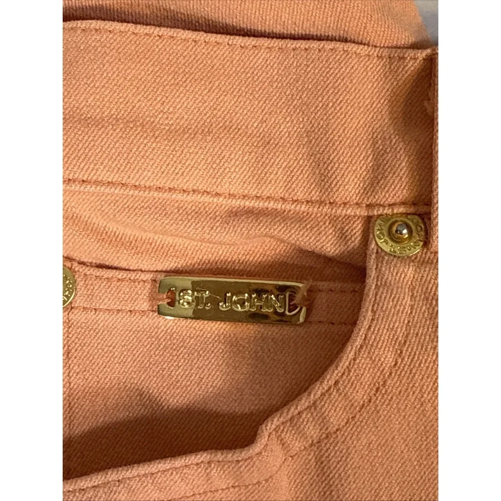 St John Sport Marie Gray Pants Womens Size 4 Light Orange‎ Straight Stretch